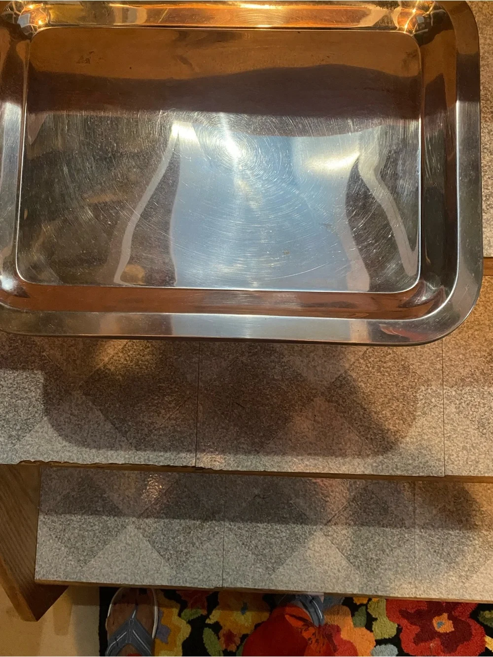 Stainless Steel Party Serving Tray - Silver